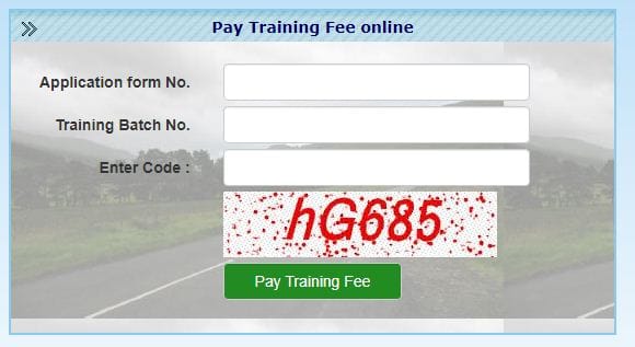 Pay Driver Training Fee online पर क्लिक करना है। Pay Driver Training Fee online पर क्लिक करना है।