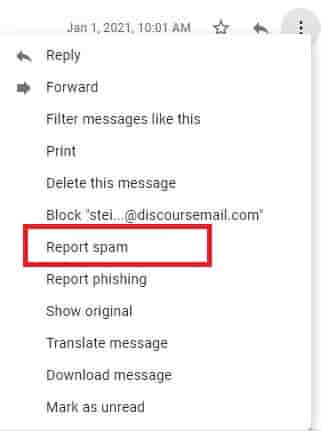 Gmail Account Spam report क्या करता है ? 