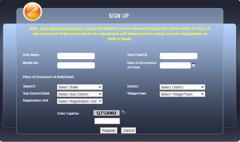 Birth & Death Certificate के लिए Crsorgi Gov.in Portal पर Registration कैसे ?