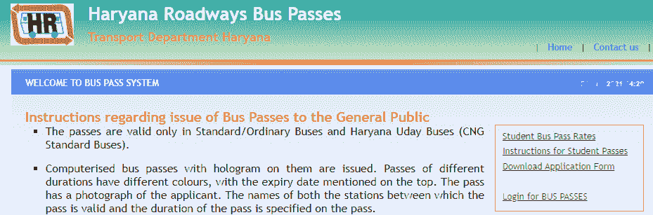 Girls Student Free Bus Pass Haryana Roadways: