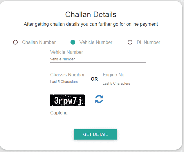 Check traffic Challan Status Online.