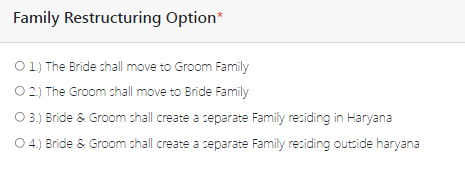 Family Restructuring Option HARYANA MARRIAGE REGISTRATION