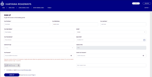 Haryana Roadways Senior Citizen Bus Pass Online