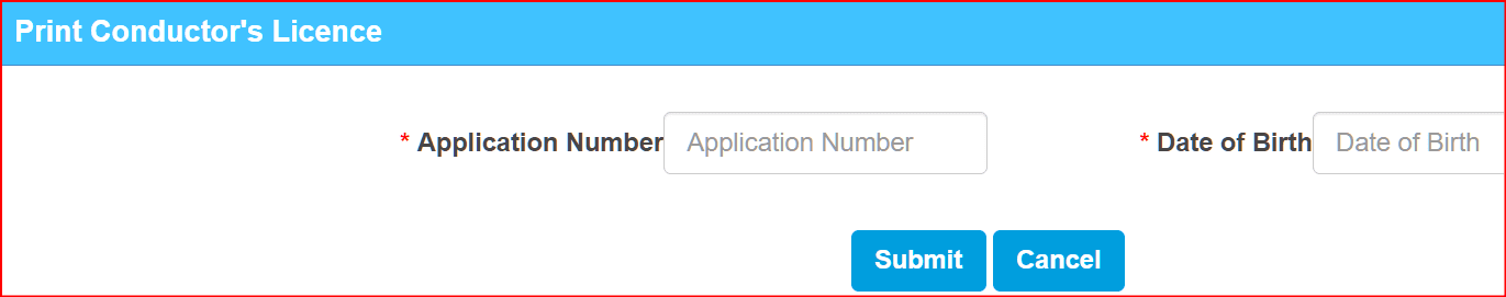 Print Conductor Licence हरियाणा ऑनलाइन 