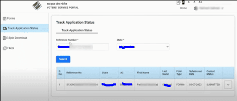 voter card form status chek kaise kare