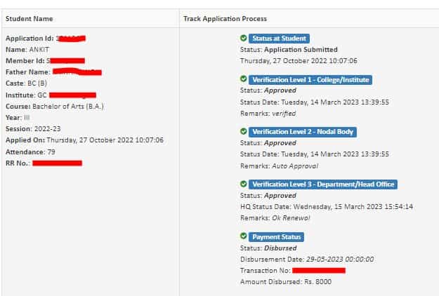 हरियाणा छात्रवृत्ति फॉर्म स्टेटस 2025 में चेक कैसे करें? Har Chhatravratti Scholarship Status Check Online.