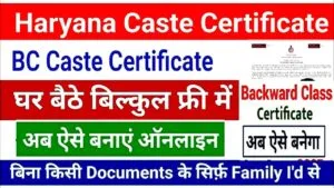 Haryana bacward Caste Certificate Online Apply-min