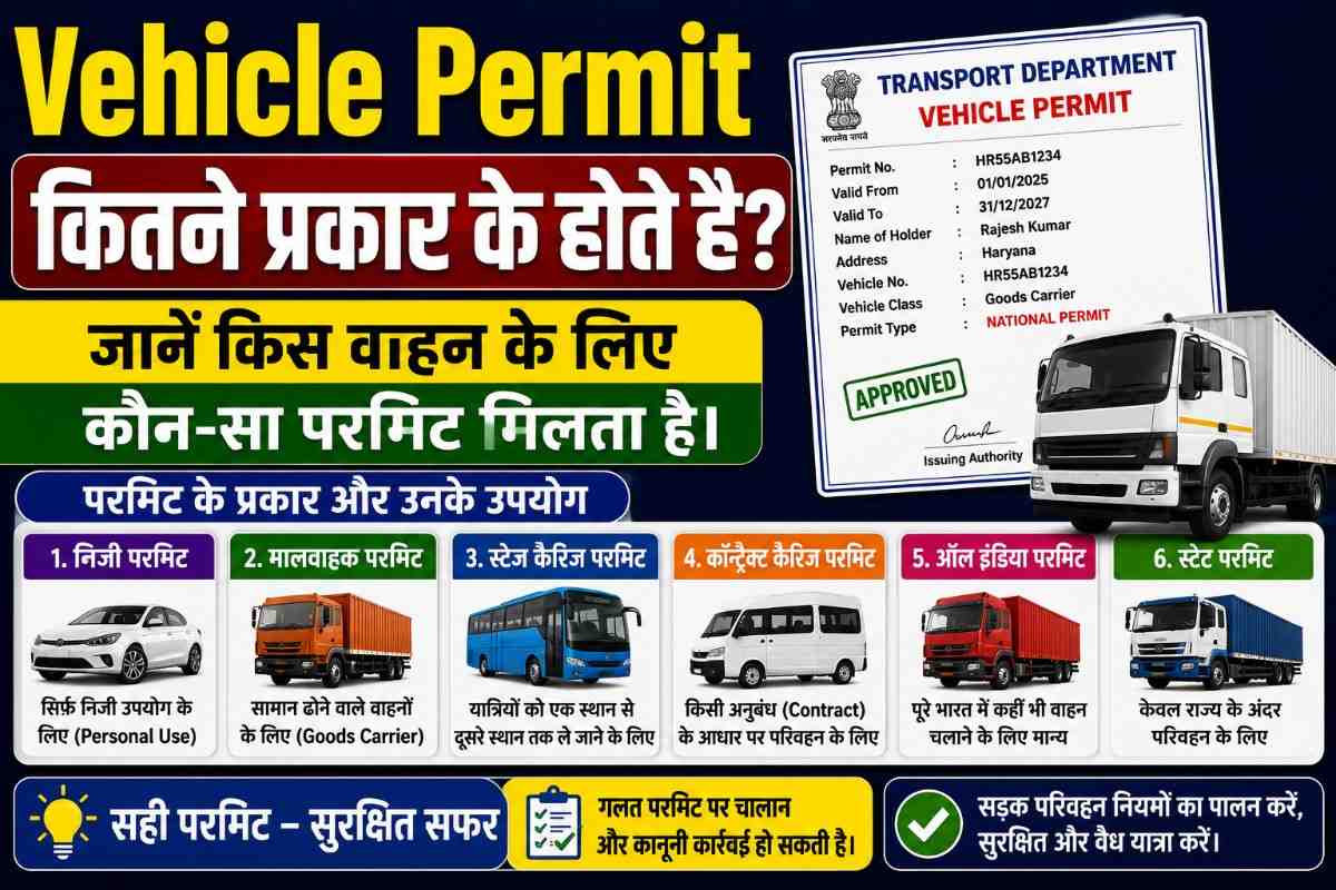 Vehicle Permit कितने प्रकार के होते है? 2026 में जानें किस वाहन के लिए कौन-सा परमिट मिलता है।