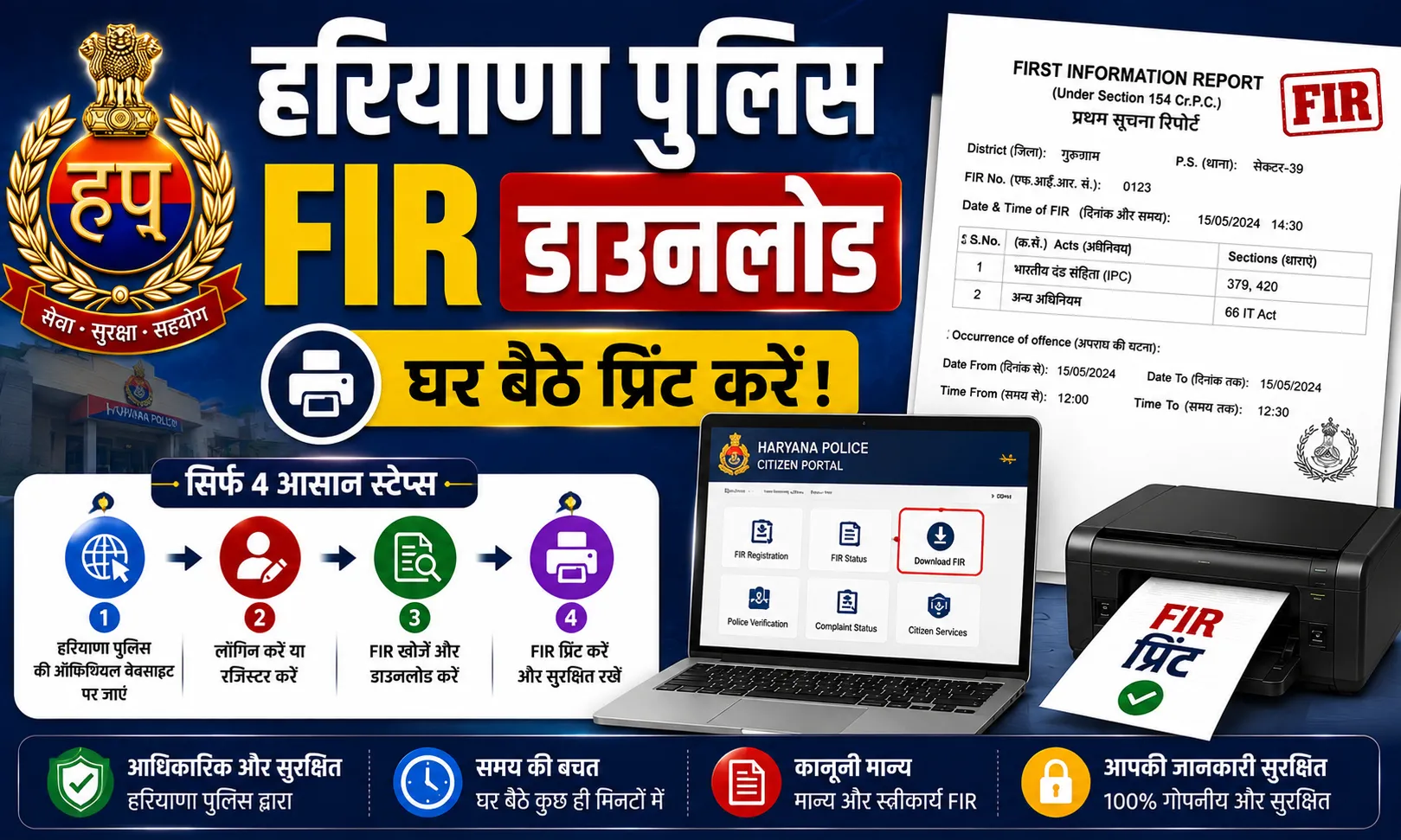 Haryana Police Fir Download 2026 में कैसे करें हरियाणा पुलिस एफआईआर प्रिंट।