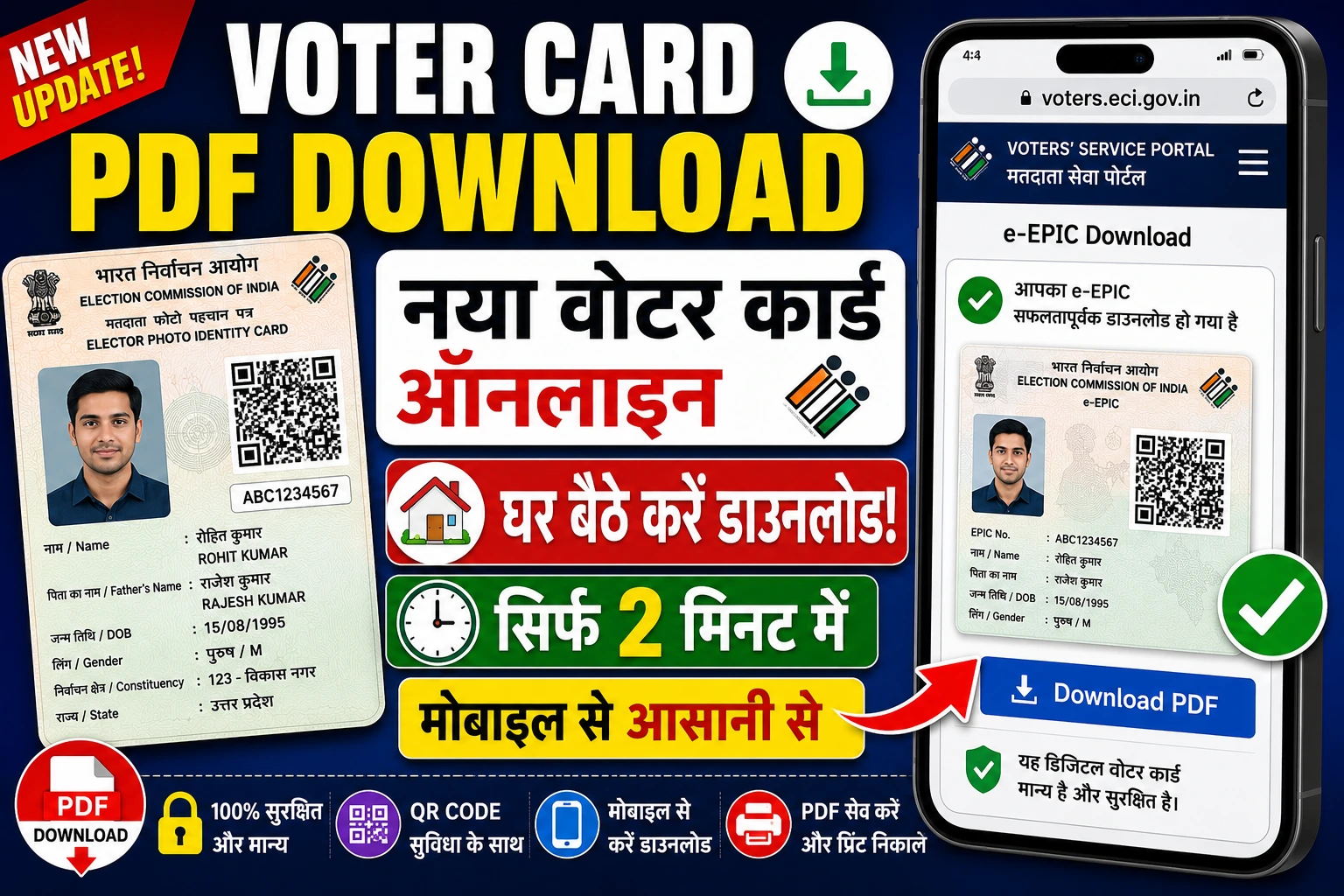 Voter Card PDF Download 2026: अब नया वोटर कार्ड ऑनलाइन ऐसे डाउनलोड करें.