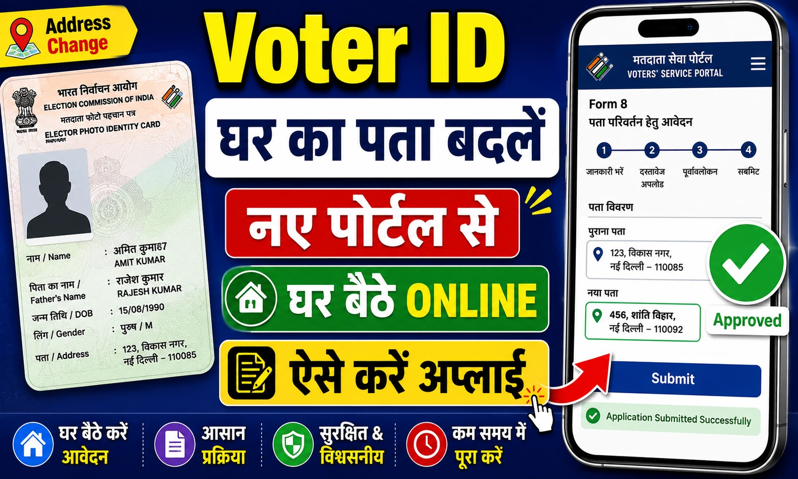 Voter ID Card Address Change Online 2026 नए पोर्टल से घर का पता कैसे बदलें