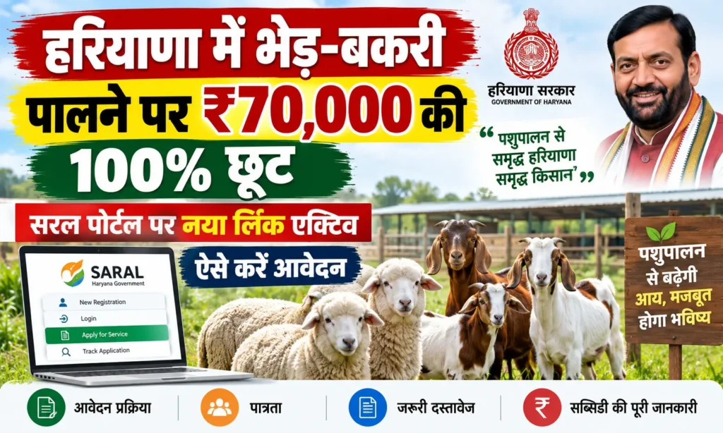 Bhed Bakri Palak Uthan Yojana Haryana बिना जेब खर्च किए शुरू करें 10+1 यूनिट, सरकार देगी पूरे ₹70,000 की सब्सिडी
