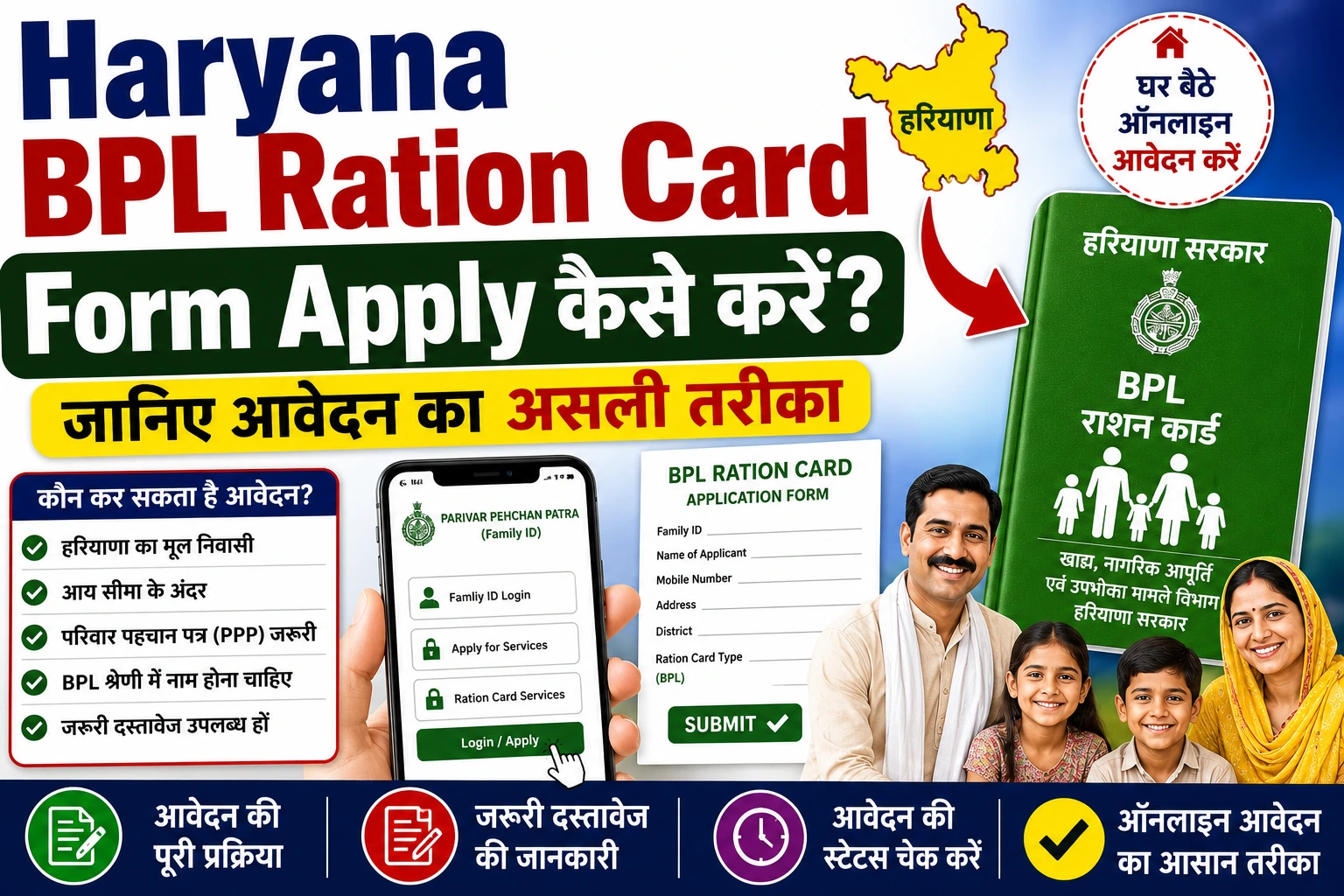 Haryana BPL Ration Card Form Apply कैसे करें जानिए 2026 का असली तरीका.